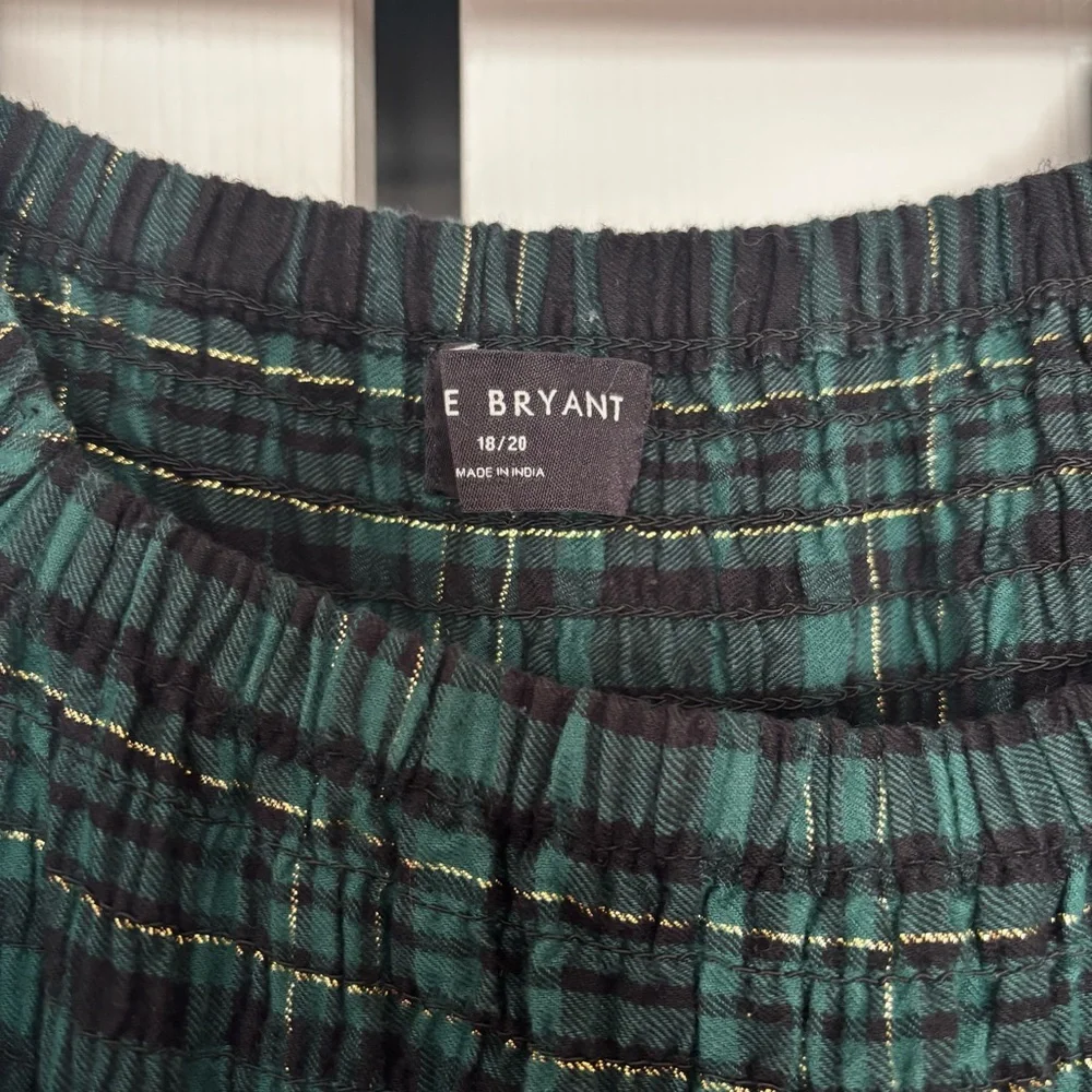 Lane Bryant Green and Navy Plaid Long Sleeve Dress - Picture 5 of 5